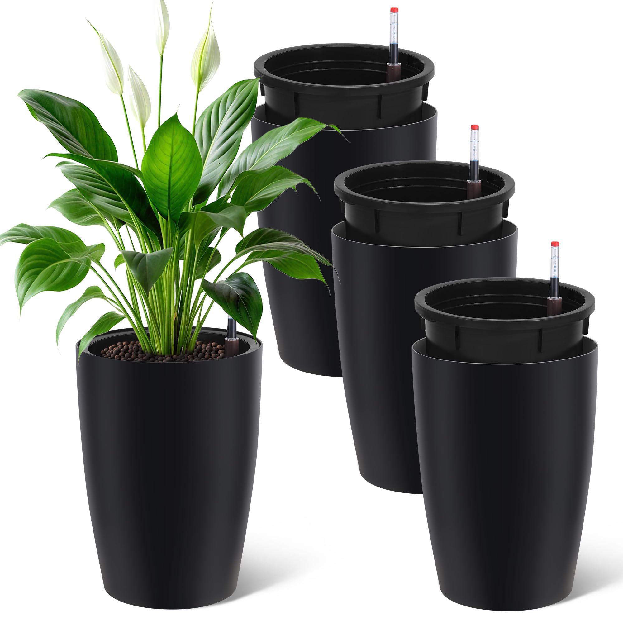 16-Inch Self-Watering Tall Planters — 4-Pack — product image 1