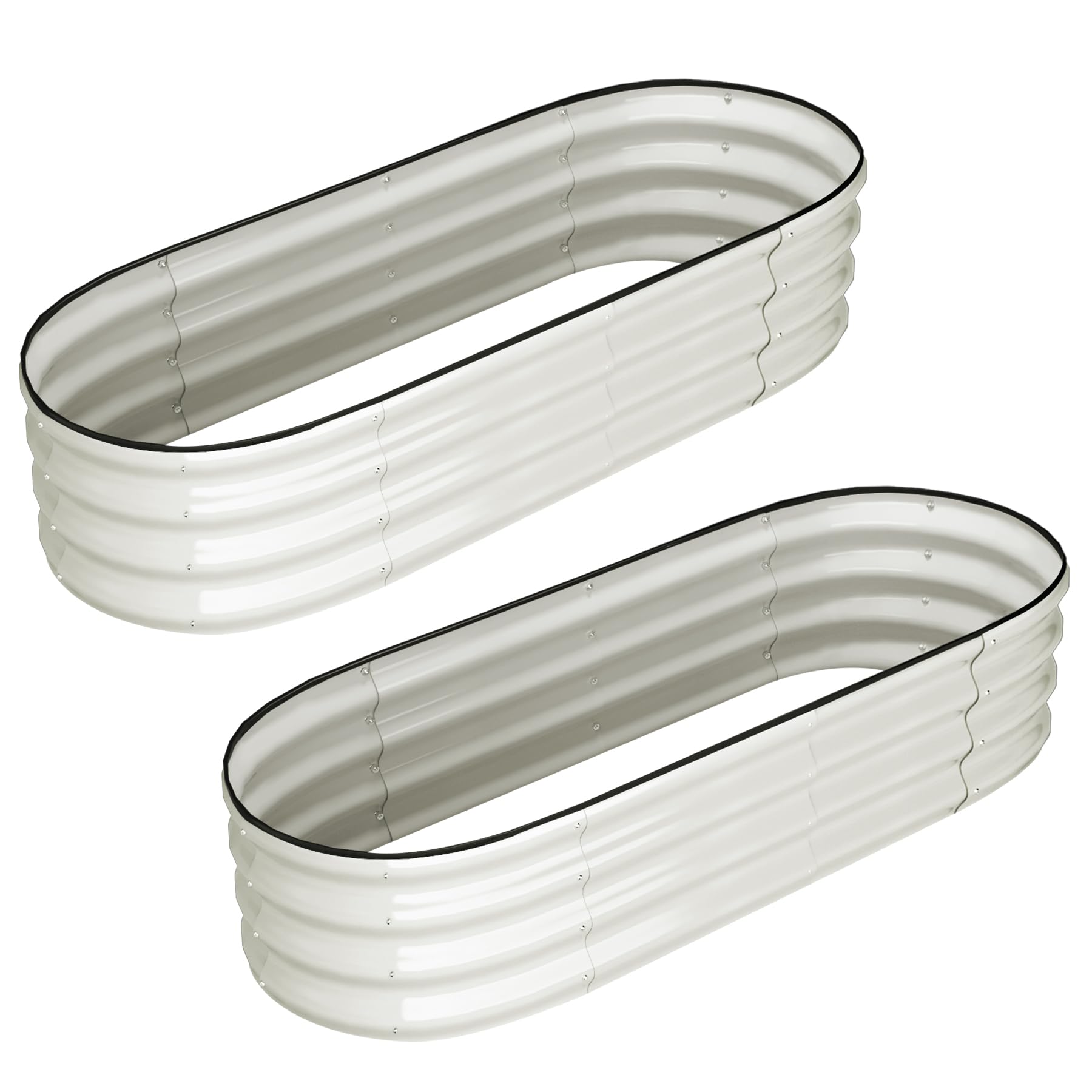 White Galvanized Raised Garden Beds — 2-Pack — product image 1