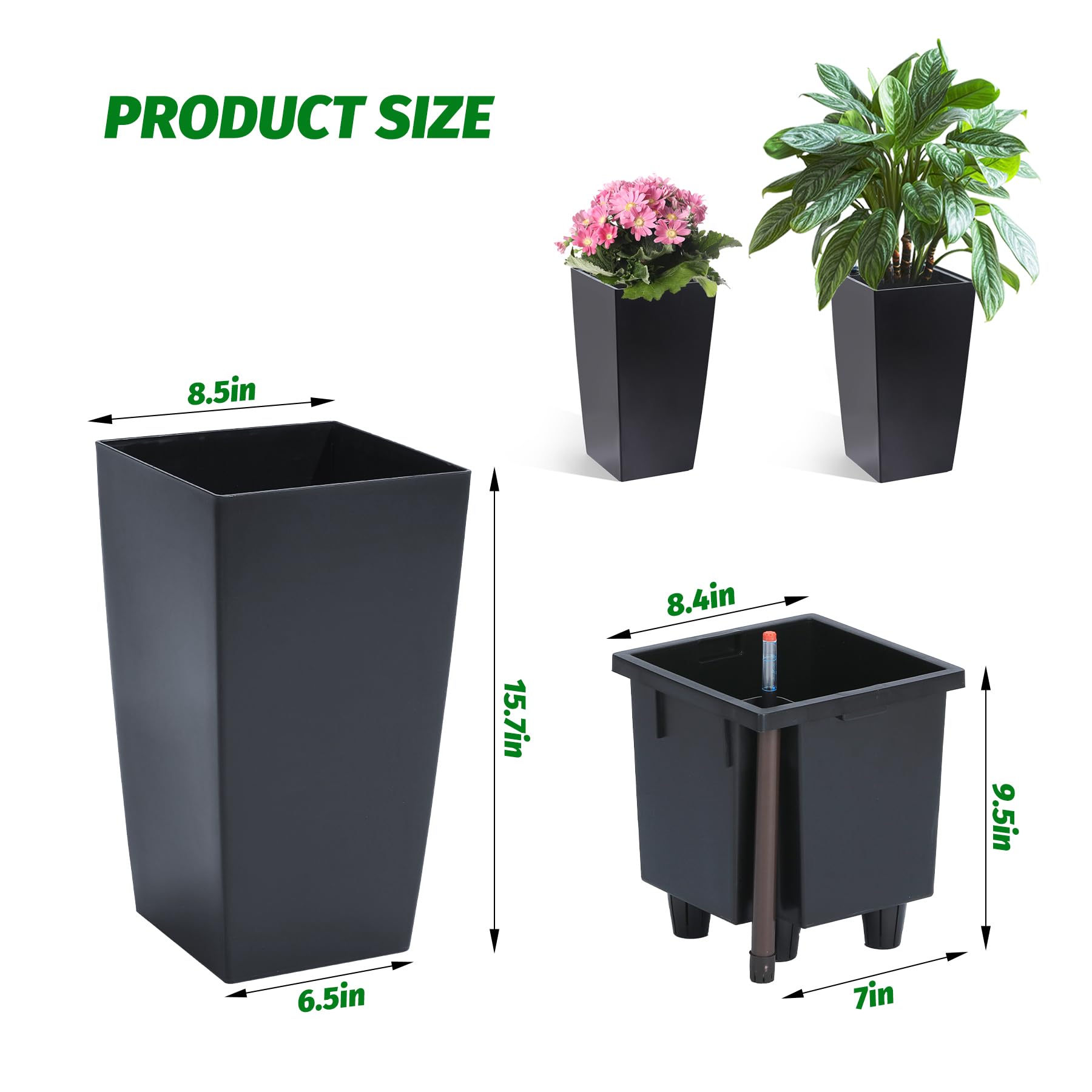 16-Inch Tall Rectangular Planters — Set of 2 — product image 3