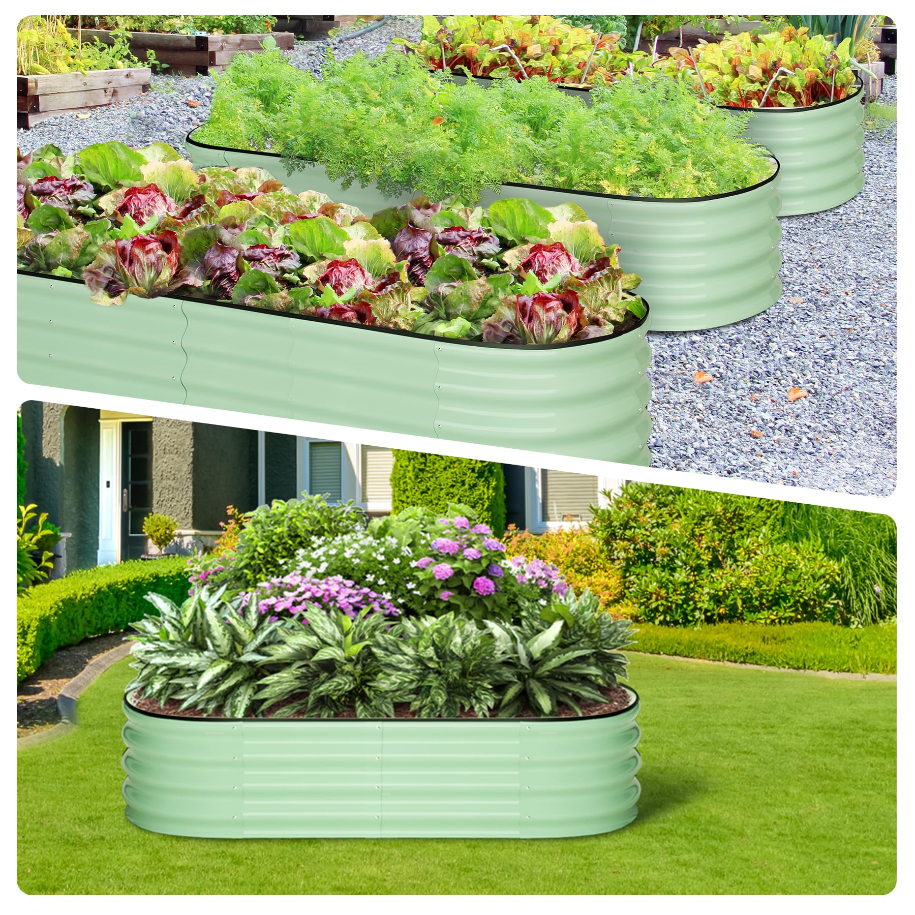 Green Galvanized Raised Garden Beds — 2-Pack — product image 3