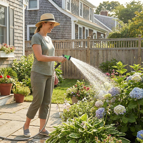 100 ft Stainless Steel Garden Hose with 10-Pattern Nozzle — product image 2